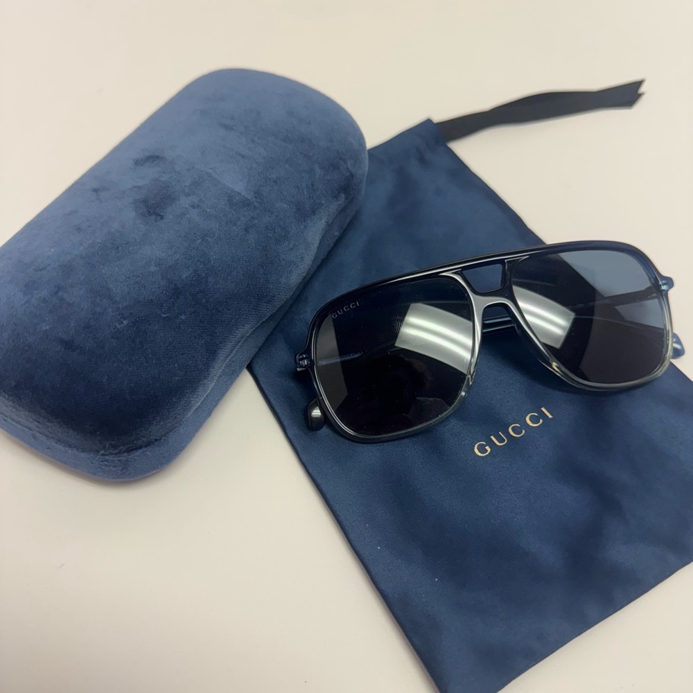 Gucci Dark Blue Aviator Sunglasses